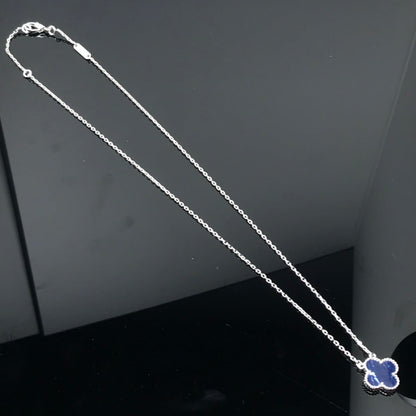 [⭐Shinejoy]CLOVER PIETERSITE SILVER LONG NECKLACE