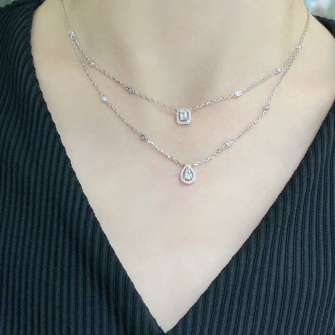 [⭐Shinejoy]MY TWIN 2 ROW DIAMOND NECKLACE