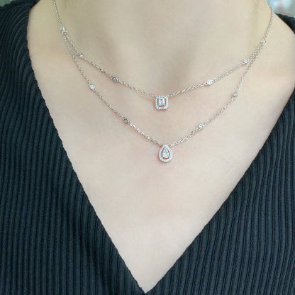 [⭐Shinejoy]MY TWIN 2 ROW DIAMOND NECKLACE
