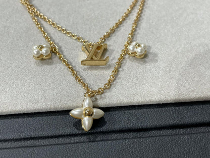 [⭐Shinejoy]FLOWERGRAM GOLD MOP DOUBLE ROW NECKLACE