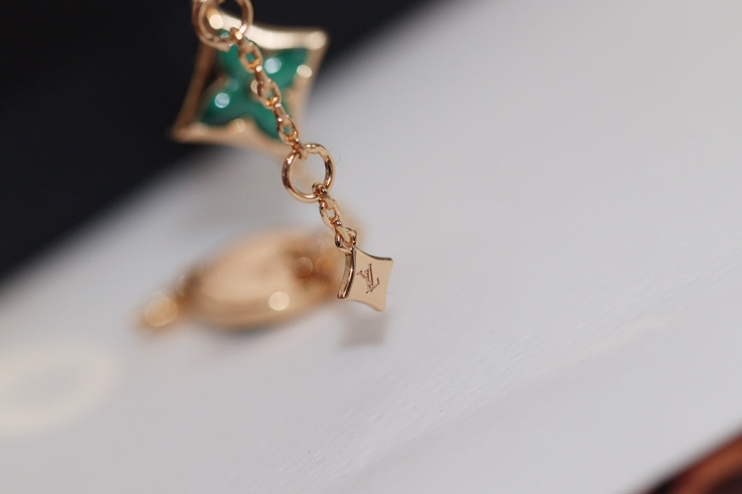 [⭐Shinejoy]STAR AND SUN 4 MOTIF PINK GOLD MALACHITE BRACELET