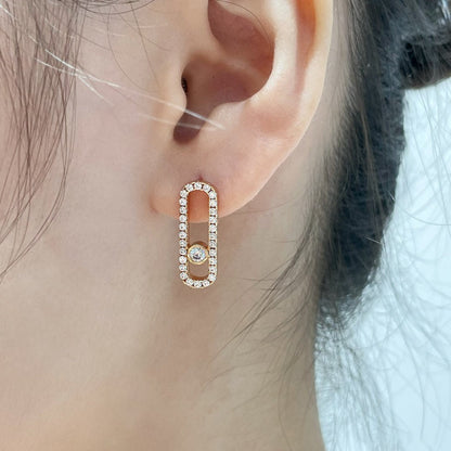 [⭐Shinejoy]MOVE UNO STUD DIAMOND PAVED EARRINGS