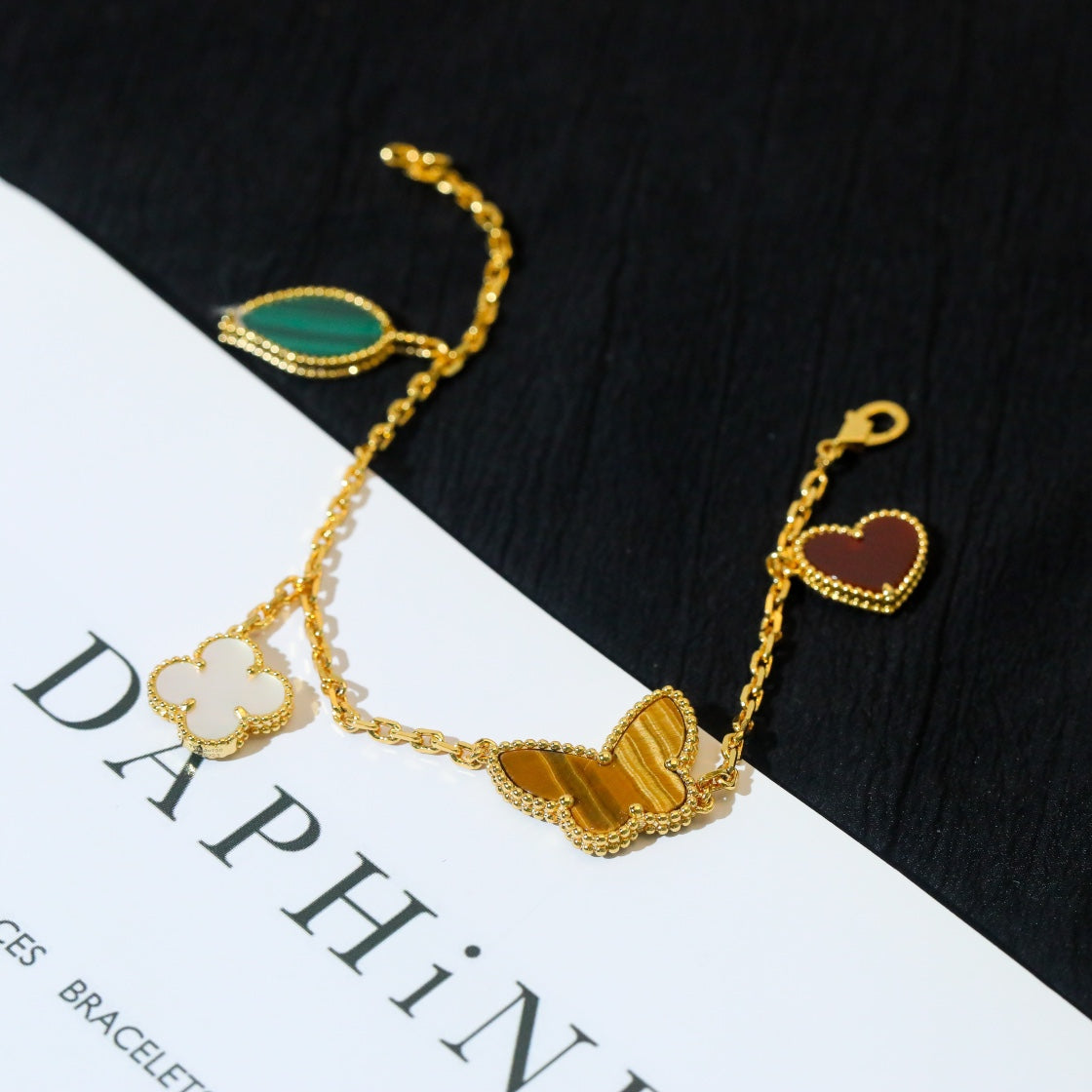 [⭐Shinejoy]LUCKY SPRING 5 MOTIF GOLD BRACELET