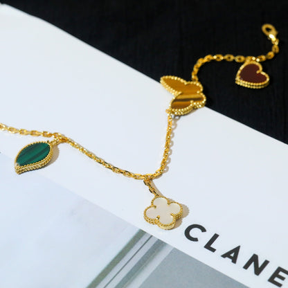 [⭐Shinejoy]LUCKY SPRING 5 MOTIF GOLD BRACELET