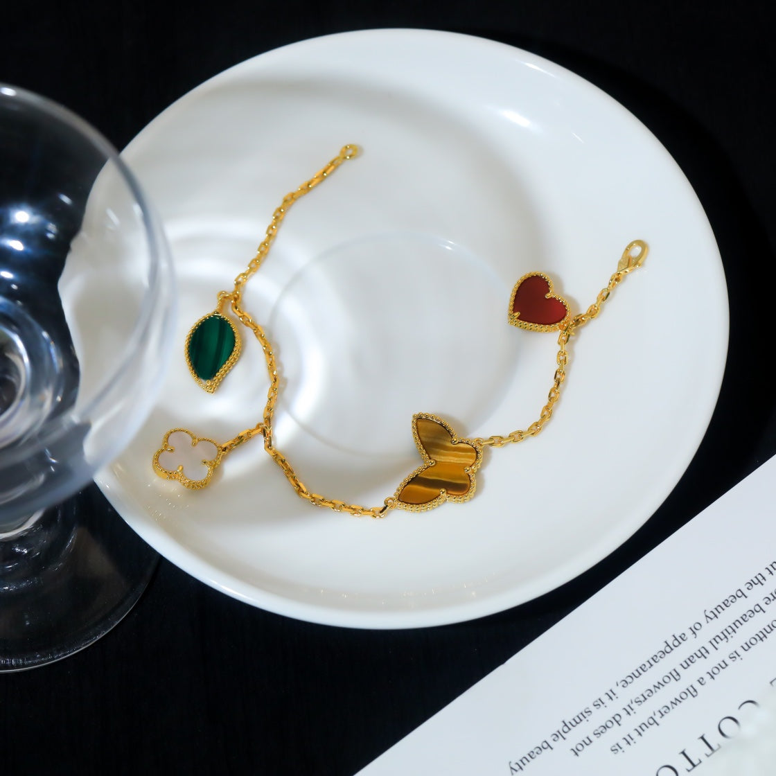 [⭐Shinejoy]LUCKY SPRING 5 MOTIF GOLD BRACELET