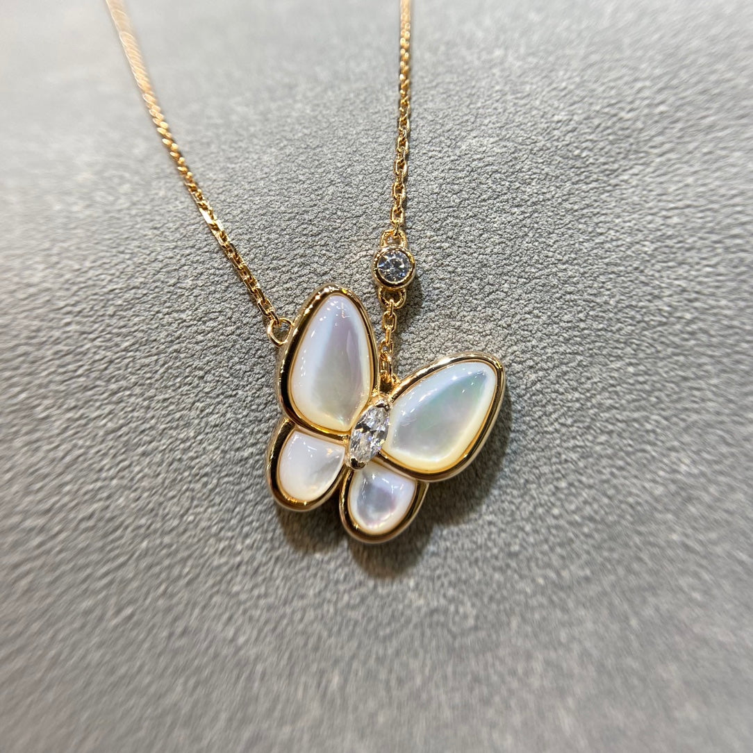 [⭐Shinejoy]BUTTERFLY MOP DIAMOND NECKLACE