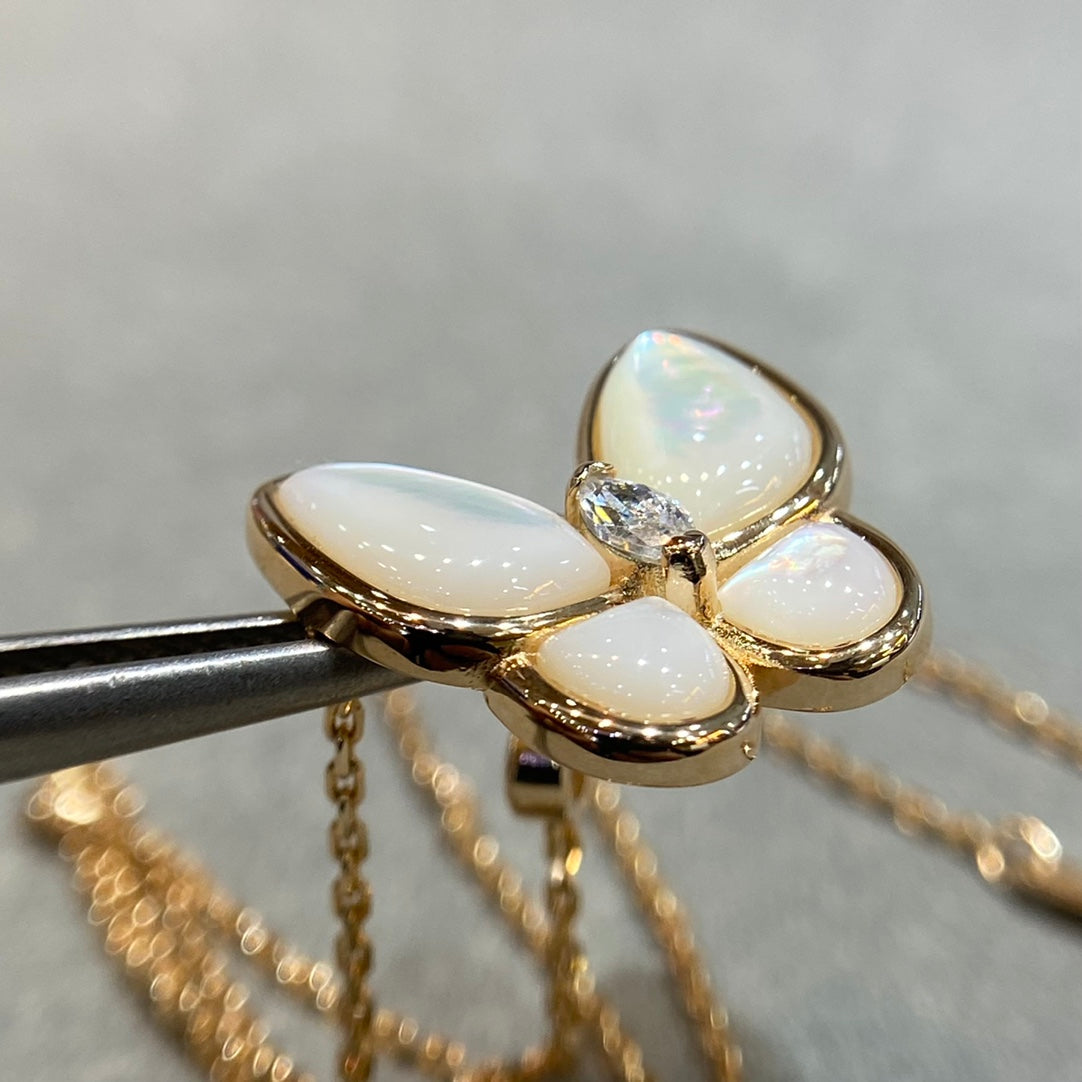 [⭐Shinejoy]BUTTERFLY MOP DIAMOND NECKLACE