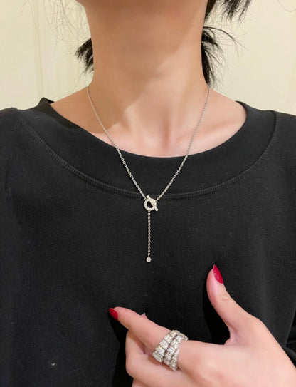 [⭐Shinejoy]FINESSE SILVER DIAMOND NECKLACE