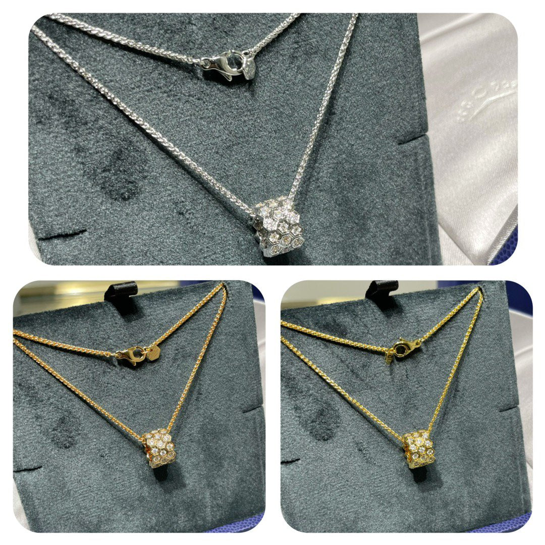 [⭐Shinejoy]BEE LOVE DIAMOND PAVED 3 ROW NECKLACE