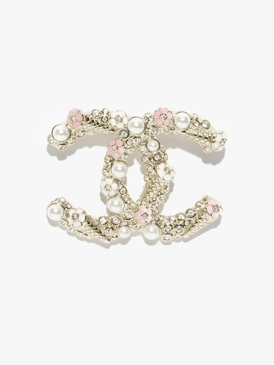 [⭐Shinejoy]26C Pink-White Enamel Ice Cream Cone Double C Brooch