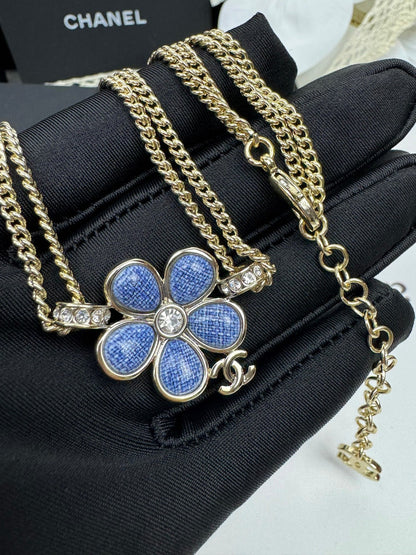 [⭐Shinejoy]New Blue Floral Double-Layer Necklace
