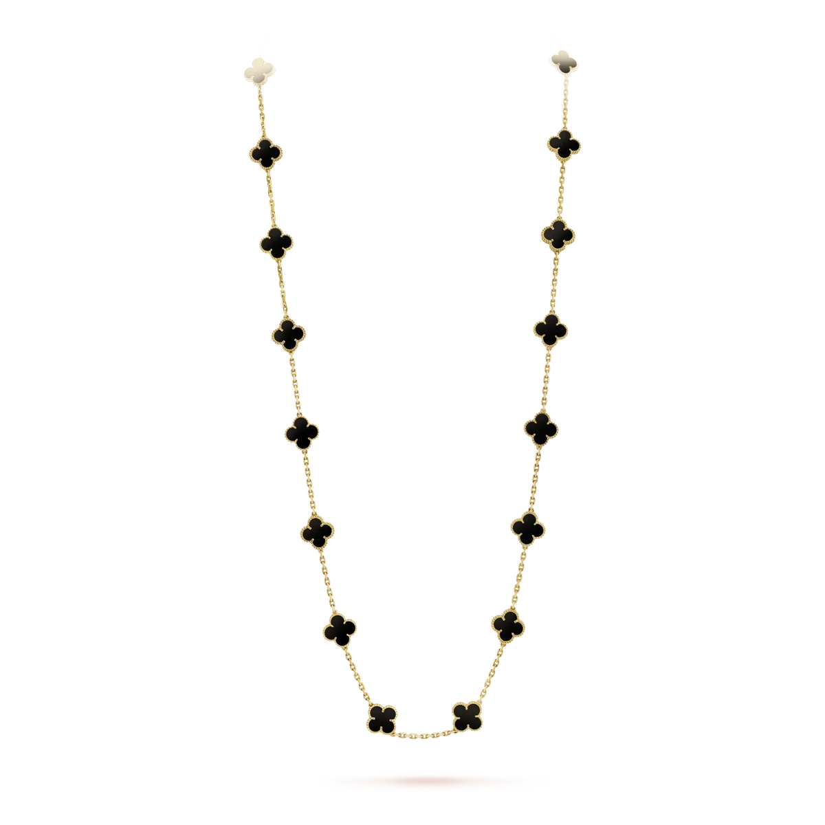 [⭐Shinejoy]CLOVER 20 MOTIFS ONYX NECKLACE