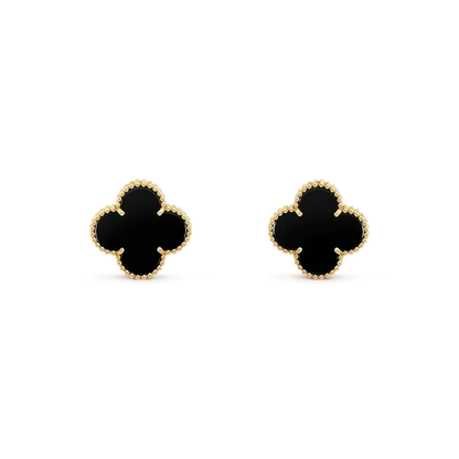 [⭐Shinejoy]CLOVER MEDIUM 1 MOTIFS  ONYX STUD EARRINGS