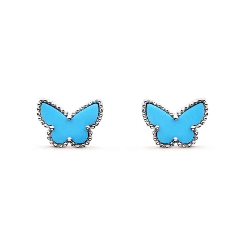 [⭐Shinejoy]BUTTERFLY TURQUOISE EARRINGS SILVER