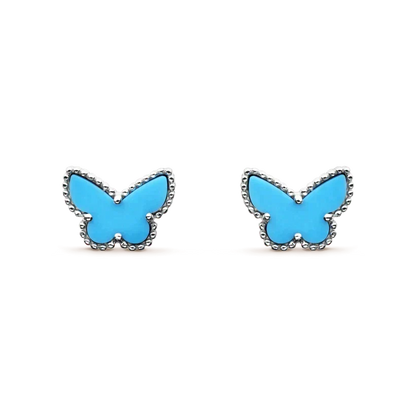 [⭐Shinejoy]BUTTERFLY TURQUOISE EARRINGS SILVER
