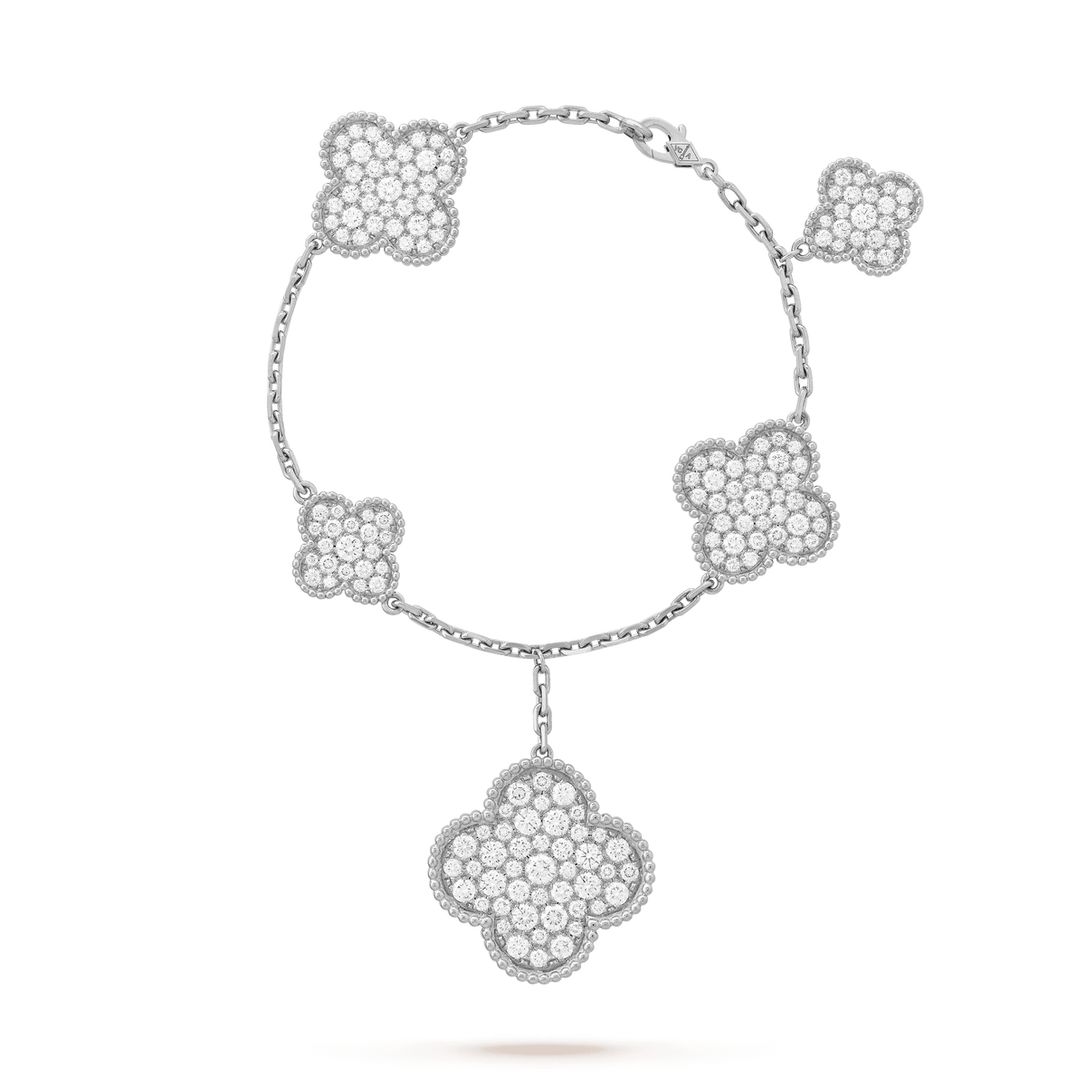 [⭐Shinejoy]CLOVER 6 MOTIFS SILVER DIAMOND BRACELET