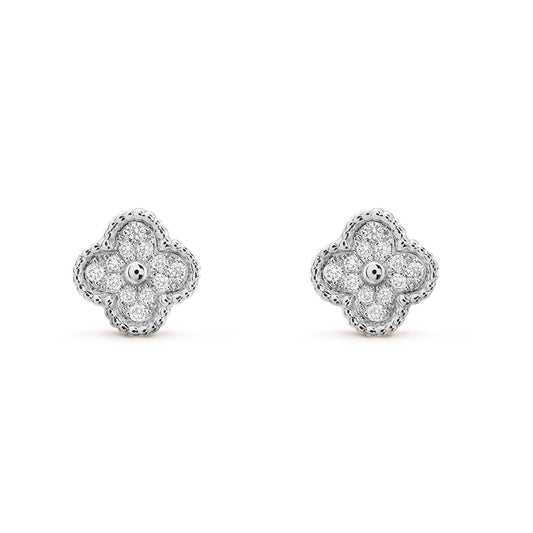 [⭐Shinejoy]CLOVER MINI DIAMOND STUD EARRINGS