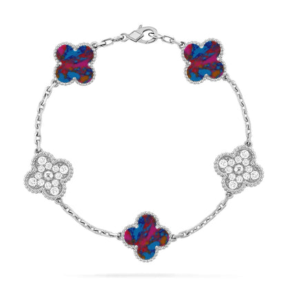 [⭐Shinejoy]CLOVER 5 MOTIF COLOR GEMSTONES BRACELET COLLECTION