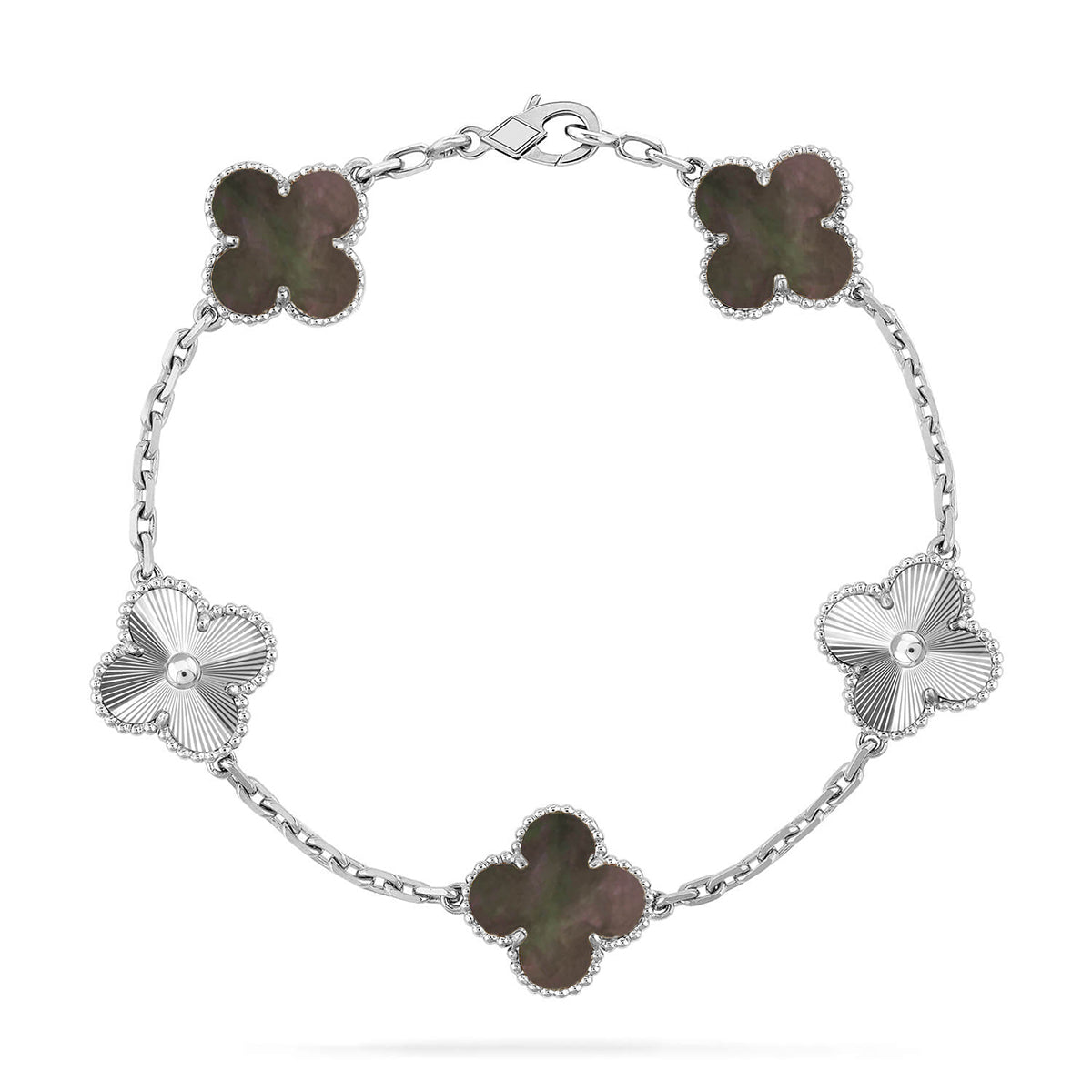 [⭐Shinejoy] CLOVER 5 MOTIF GRAY MOP BRACELET COLLECTION