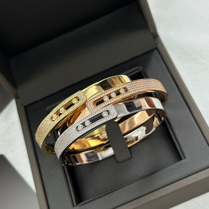 [⭐Shinejoy]Move Noa Rose Gold Pavé Diamond Bangle Bracelet