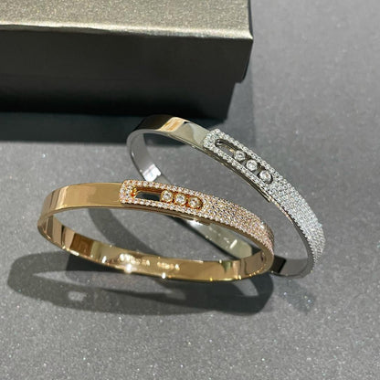 [⭐Shinejoy]Move Noa Rose Gold Pavé Diamond Bangle Bracelet