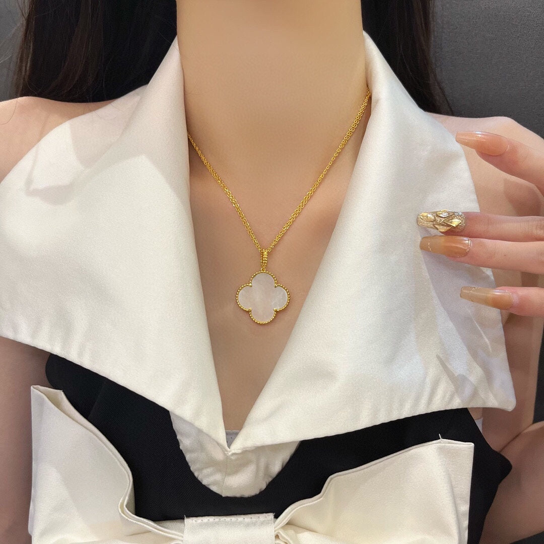 [⭐Shinejoy]CLOVER 25MM MOP LARGE PENDANT NECKLACE