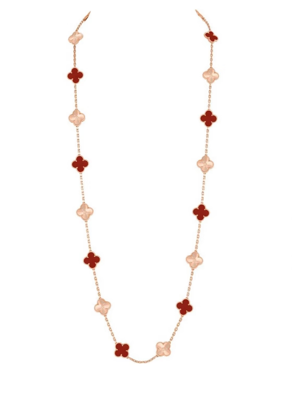 [⭐Shinejoy]CLOVER 20 MOTIFS LASER CARNELIAN NECKLACE