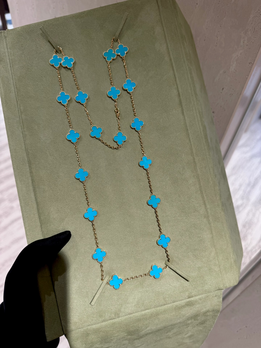 [⭐Shinejoy]CLOVER 20 MOTIFS TURQUOISE GOLD