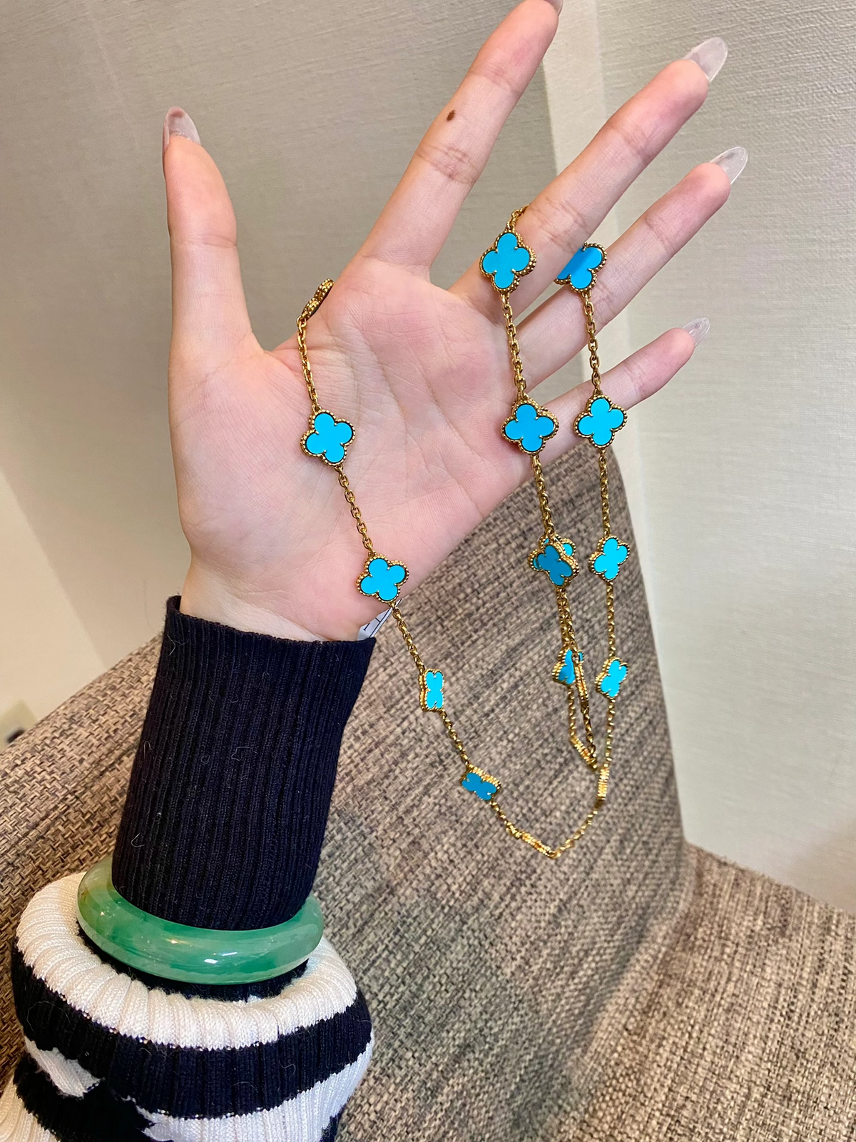 [⭐Shinejoy]CLOVER 20 MOTIFS TURQUOISE GOLD