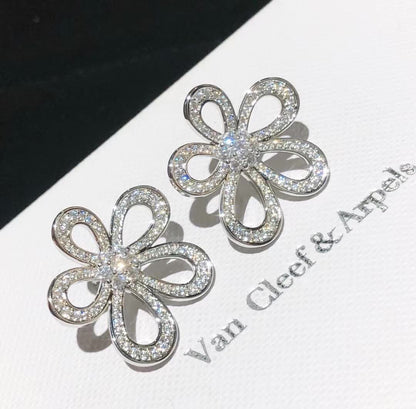 [⭐Shinejoy]FLOWERLACE EARRINGS FULL DIAMONDS