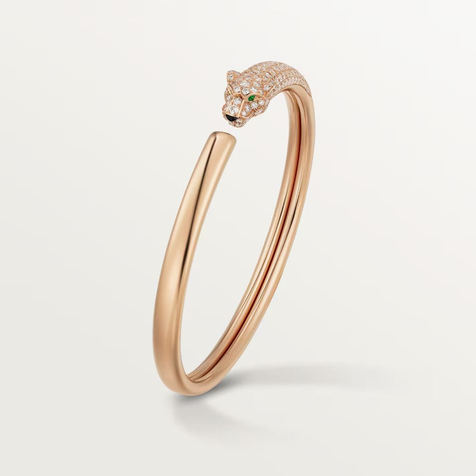 [⭐Shinejoy]PANTHERE HALF DIAMOND OPEN BRACELET