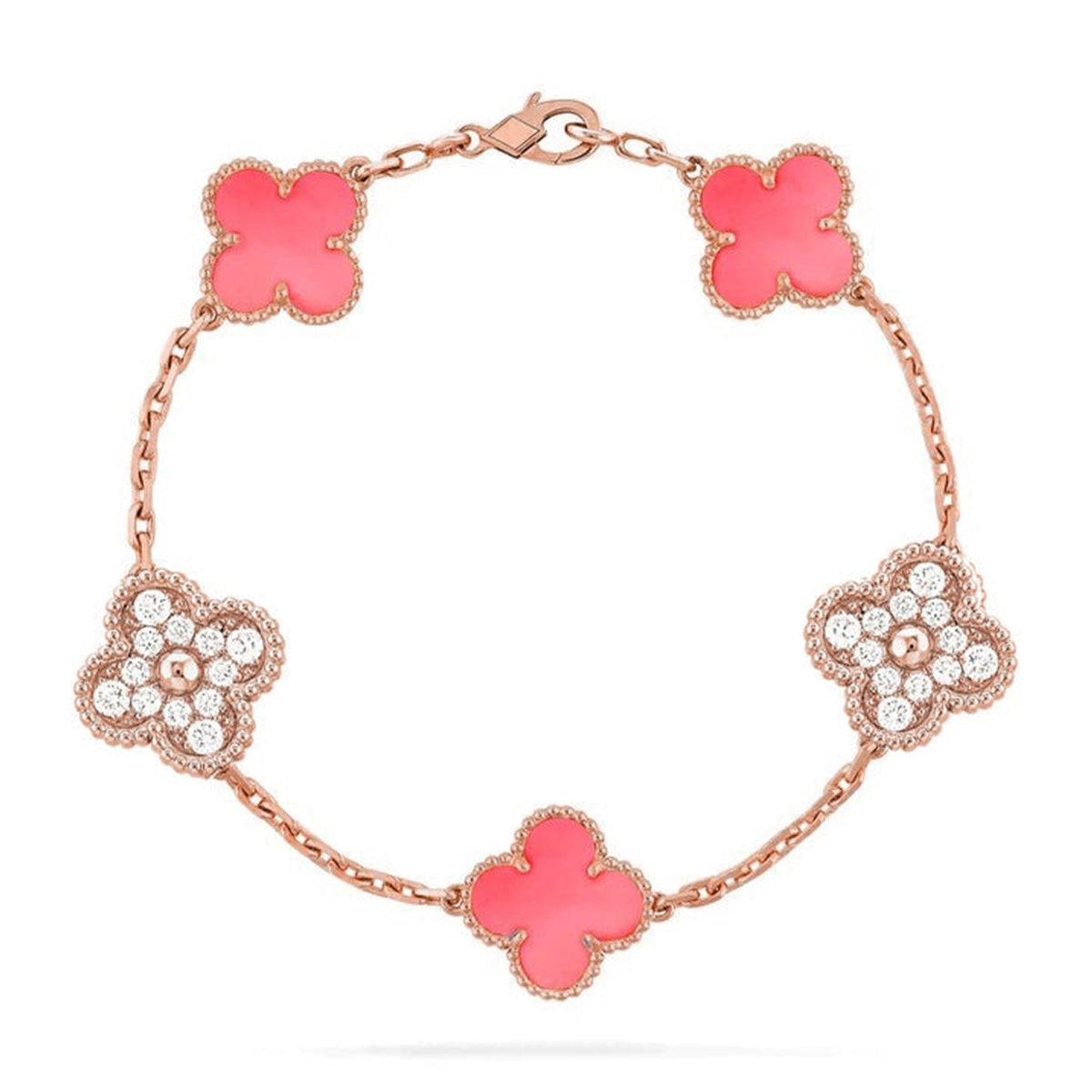 [⭐Shinejoy] CLOVER 5 MOTIFS  PINK MOP BRACELET COLLECTION