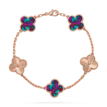 [⭐Shinejoy]CLOVER 5 MOTIF COLOR GEMSTONES BRACELET COLLECTION