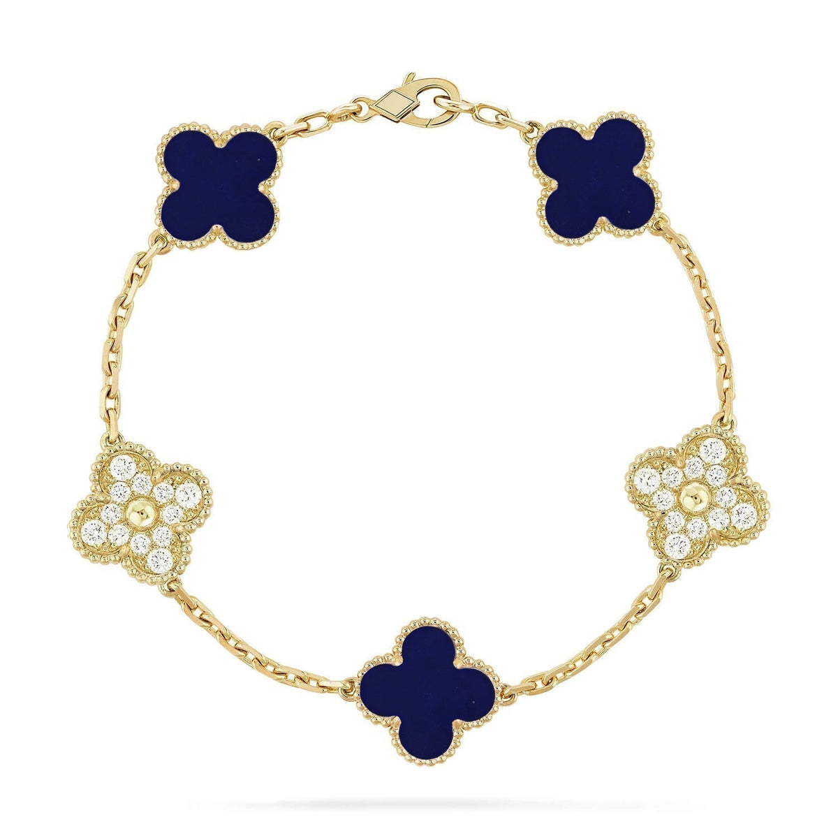 [⭐Shinejoy]CLOVER 5 MOTIF LAPIS LAZULI BRACELET COLLECTION