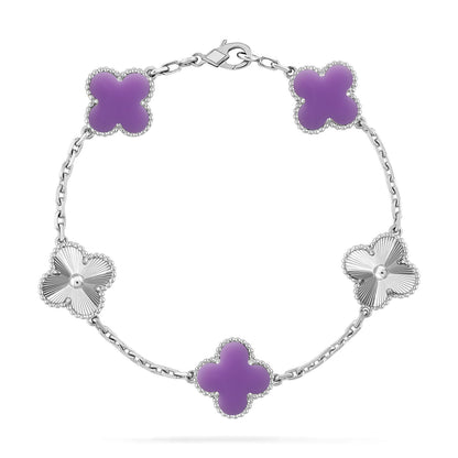 [⭐Shinejoy]CLOVER 5 MOTIF LIGHT PURPLE BRACELET COLLECTION