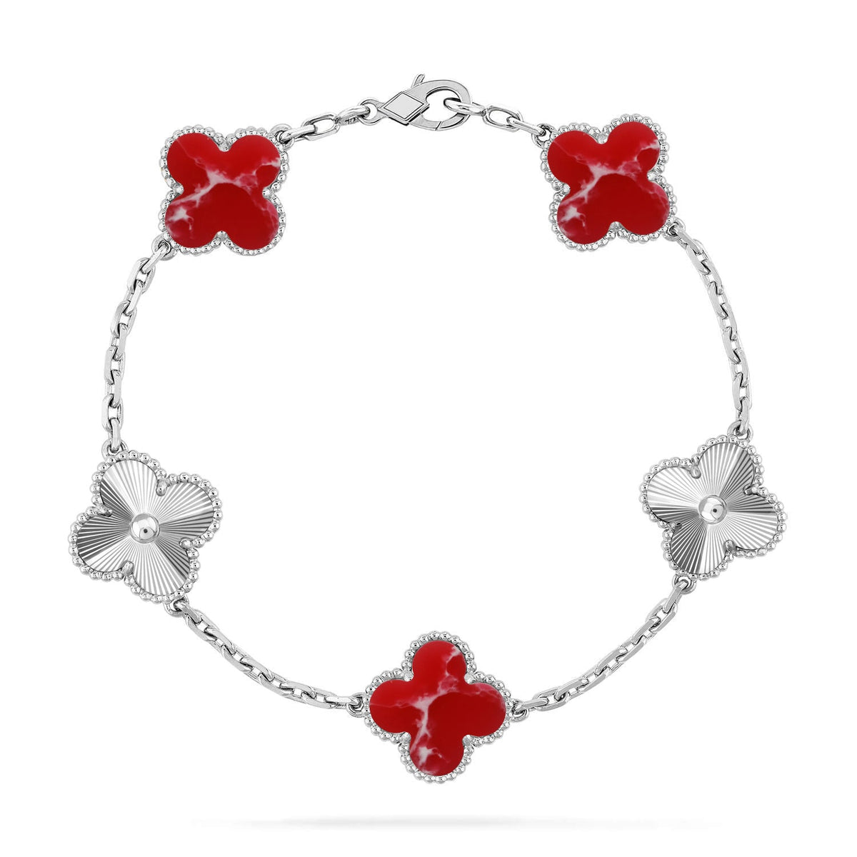 [⭐Shinejoy]CLOVER 5 MOTIF RED PATTERN BRACELET COLLECTION