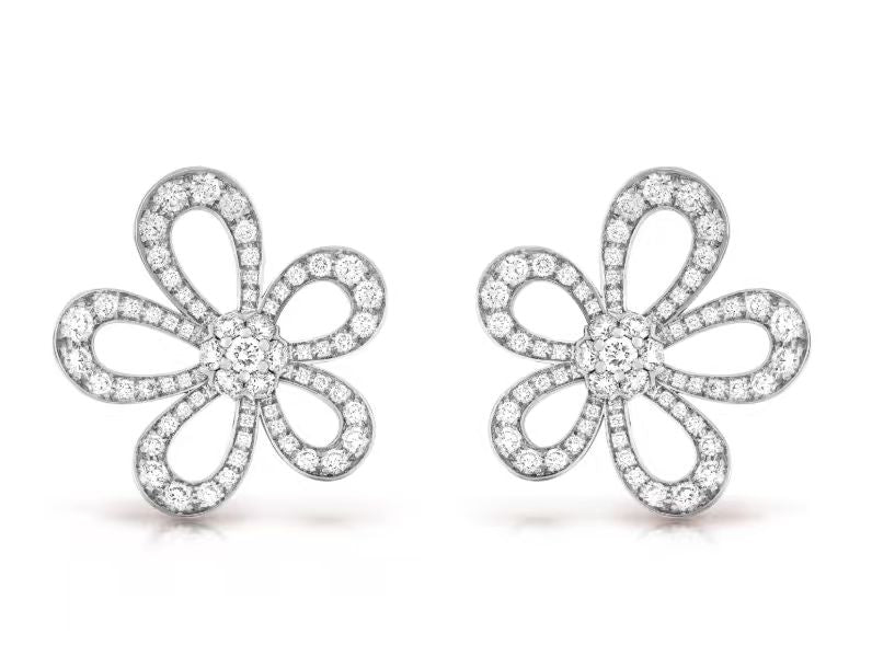 [⭐Shinejoy]FLOWERLACE EARRINGS FULL DIAMONDS