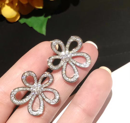 [⭐Shinejoy]FLOWERLACE EARRINGS FULL DIAMONDS
