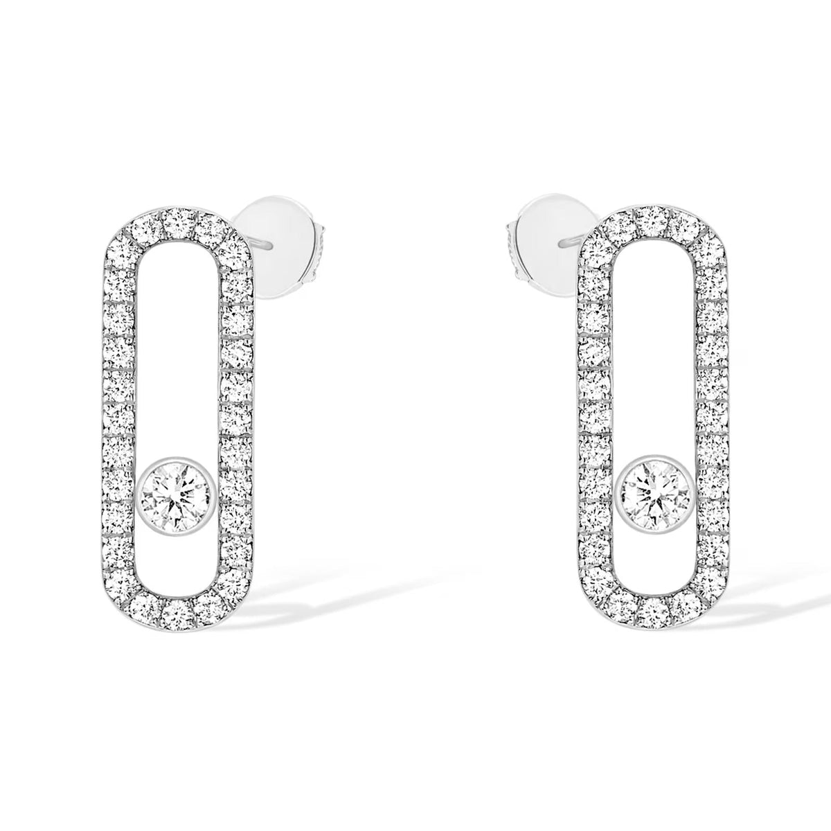 [⭐Shinejoy]MOVE UNO STUD DIAMOND PAVED EARRINGS
