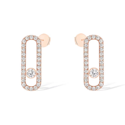 [⭐Shinejoy]MOVE UNO STUD DIAMOND PAVED EARRINGS