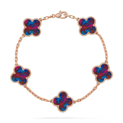 [⭐Shinejoy]CLOVER 5 MOTIF COLOR GEMSTONES BRACELET COLLECTION