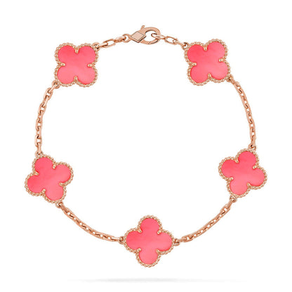 [⭐Shinejoy] CLOVER 5 MOTIFS  PINK MOP BRACELET COLLECTION