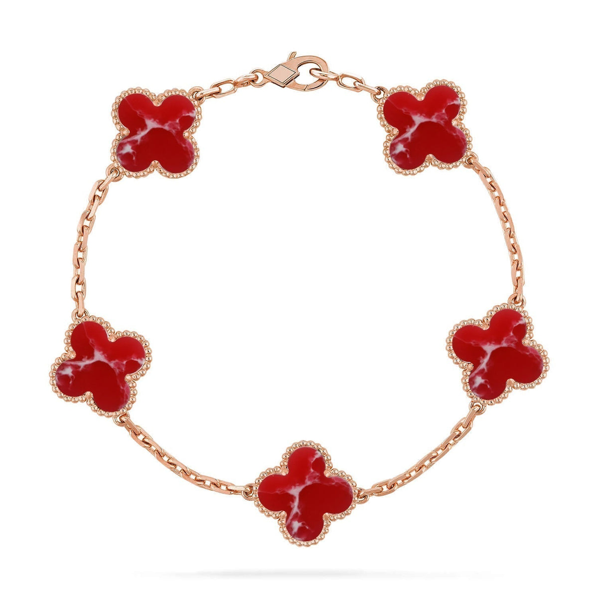 [⭐Shinejoy]CLOVER 5 MOTIF RED PATTERN BRACELET COLLECTION
