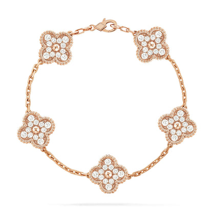 [⭐Shinejoy] CLOVER 5 MOTIF FULL DIAMOND BRACELET COLLECTION