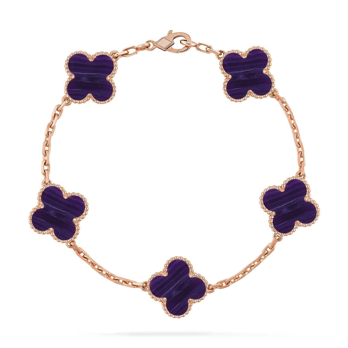 [⭐Shinejoy]CLOVER 5 MOTIF PURPLE STRIPES BRACELET COLLECTION