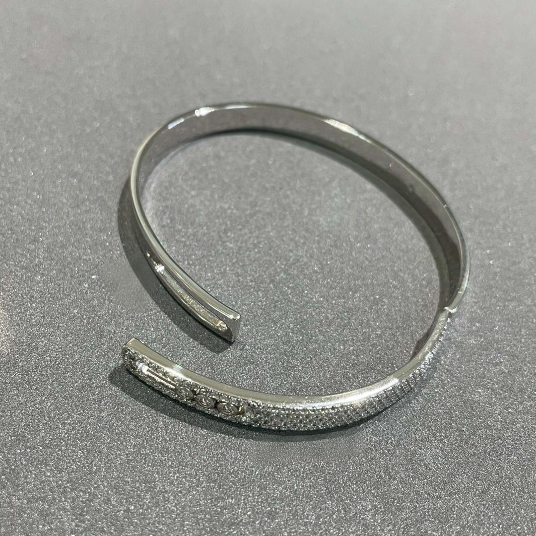 [⭐Shinejoy]Move Noa Rose Gold Pavé Diamond Bangle Bracelet