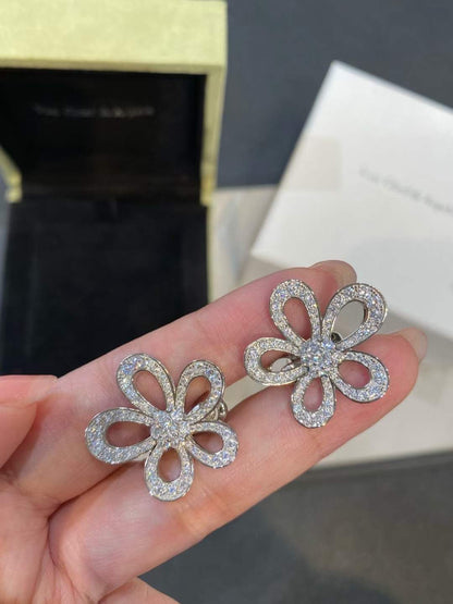 [⭐Shinejoy]FLOWERLACE EARRINGS FULL DIAMONDS