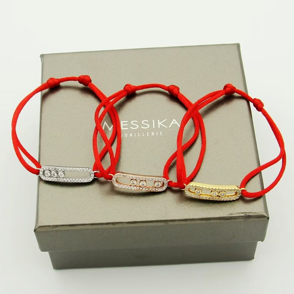 [⭐Shinejoy]Messika Care(s) pink cord pavé bracelet