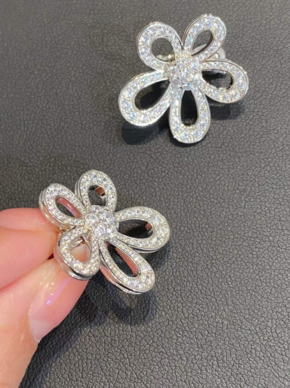 [⭐Shinejoy]FLOWERLACE EARRINGS FULL DIAMONDS