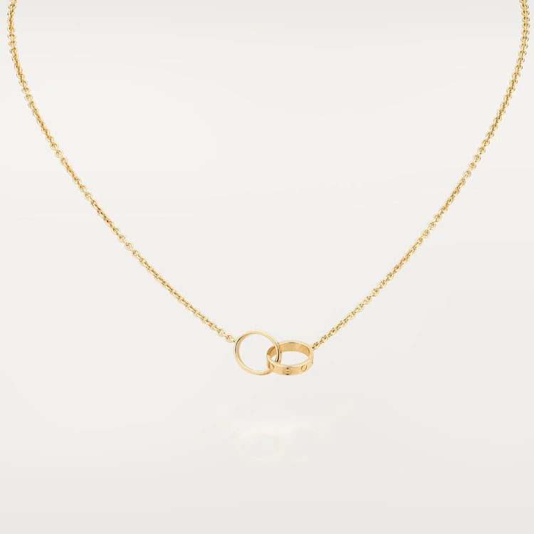 [⭐Shinejoy]LOVE NECKLACE DOUBLE RING GOLD